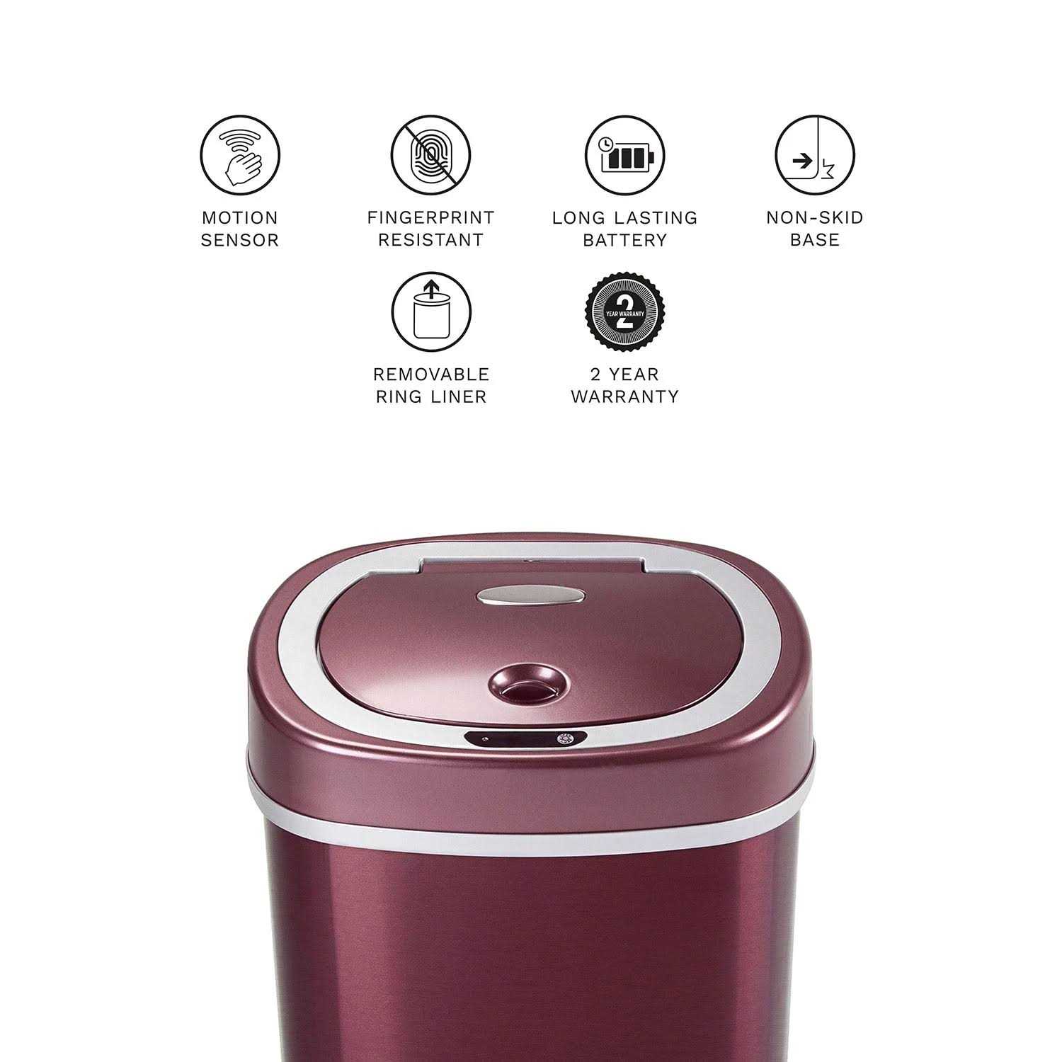 Nine Stars Rectangular Motion Sensor Trash Can - Image 5