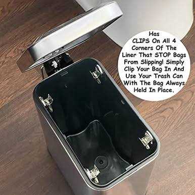 Homie Soft Close, Rectangular Trash Can 5L with Anti Bag Slip Liner and Lid, Use as Mini Garbage Basket, Slim Dust Bin, or Decor - Image 3