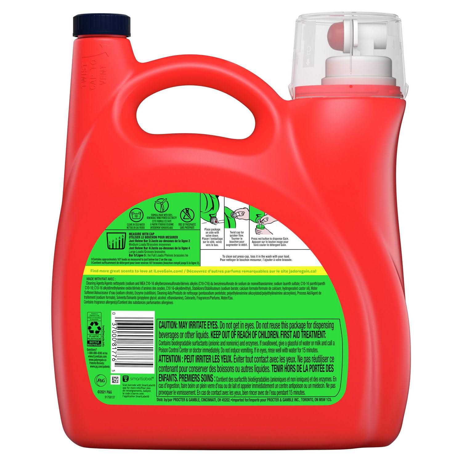 Gain Aroma Boost Liquid Laundry Detergent Apple Mango Tango Scent - Image 5