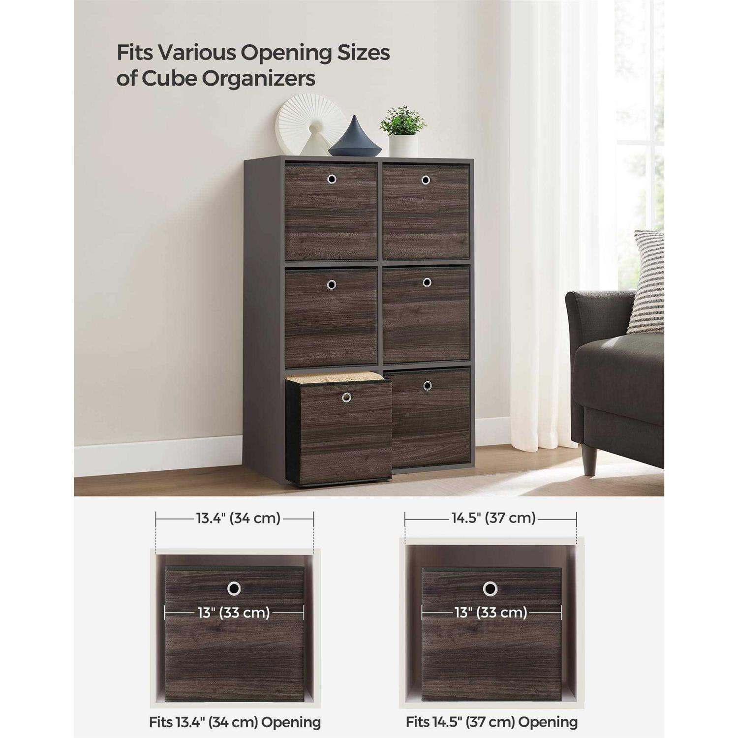 Alternative view of SONGMICS Set of 6 Brown & Black Folding Storage Box