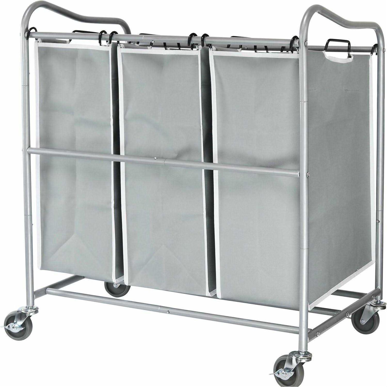 Simple Houseware Simplehouseware Heavy Duty 3-Bag Laundry Sorter Rolling Cart - Image 5
