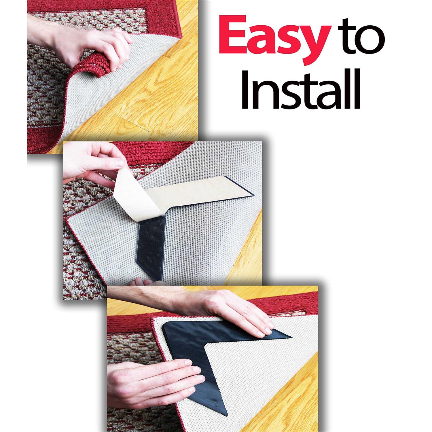 NeverCurl Best V Shape Design Rug Corner Gripper to Instantly Stops Corner Curling - Image 2