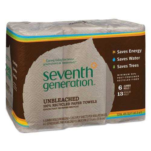 Seventh Generation Unbleached 100% Recycled Paper Towels - Image 2