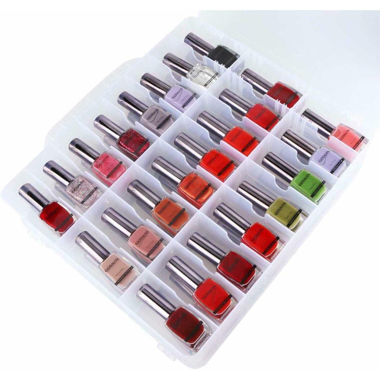 Kissbuty Universal Nail Polish Holder Organizer for 48 Bottles Adjustable Dividers Space Saver - Image 2