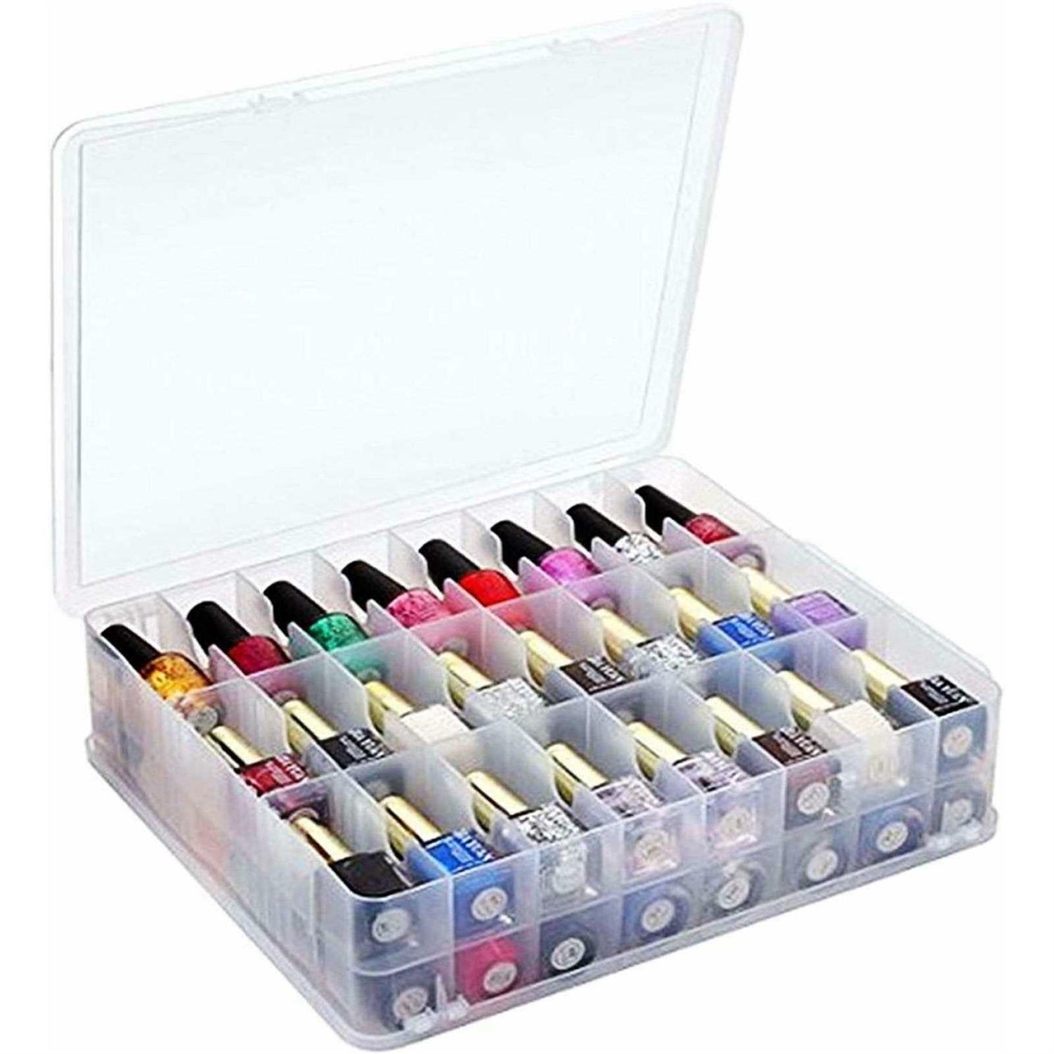Kissbuty Universal Nail Polish Holder Organizer for 48 Bottles Adjustable Dividers Space Saver - Image 4
