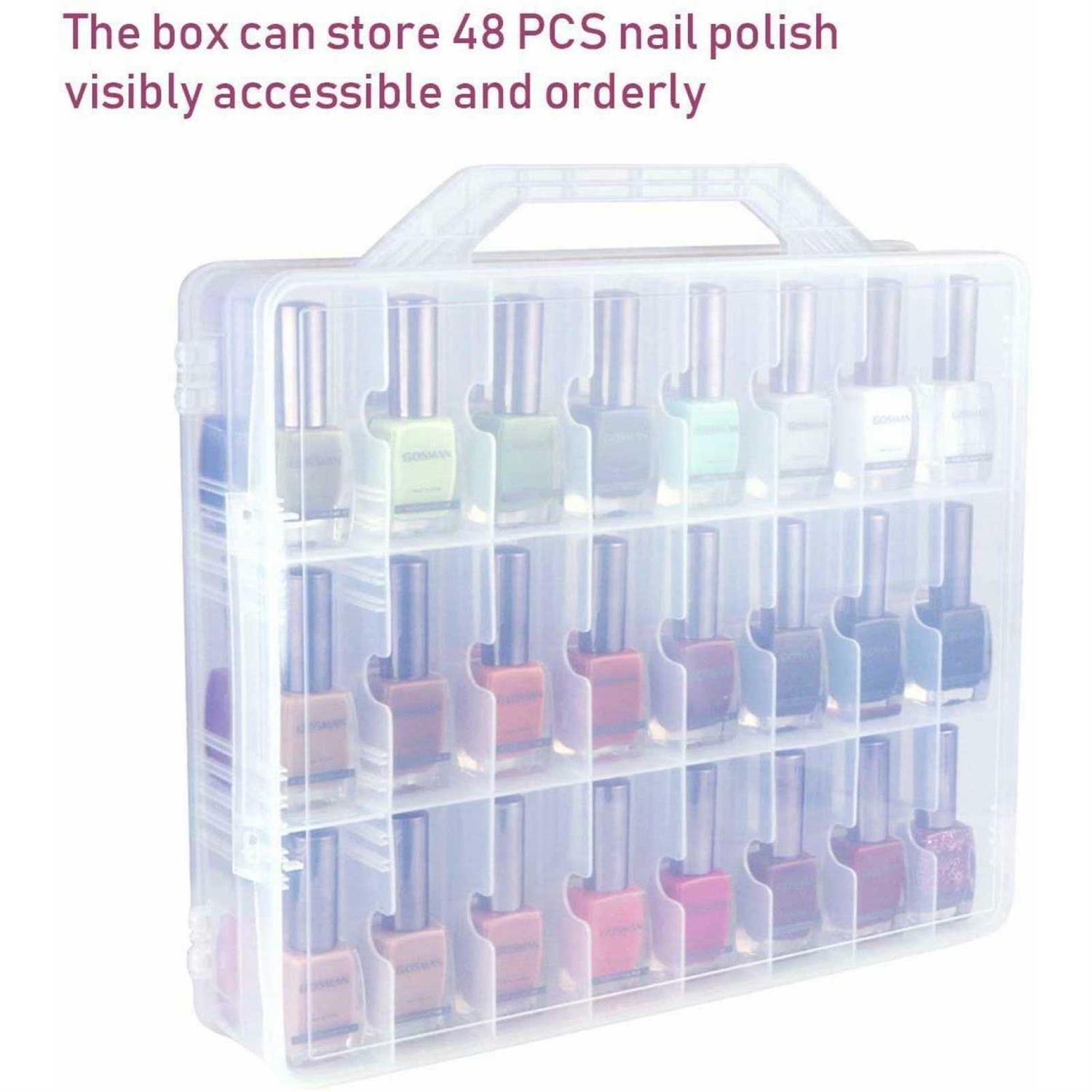 Kissbuty Universal Nail Polish Holder Organizer for 48 Bottles Adjustable Dividers Space Saver - Image 5