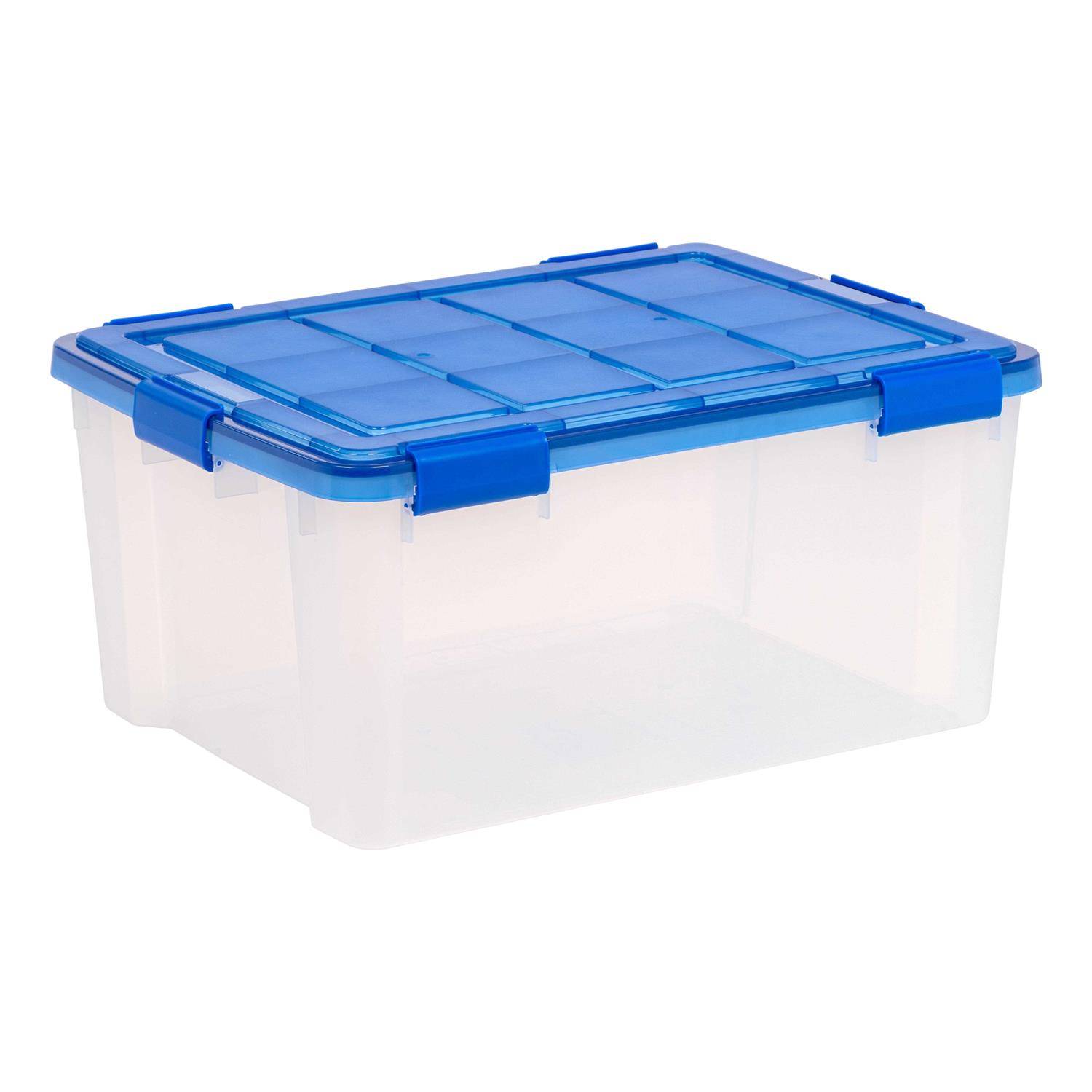 IRIS Clear Plastic Storage Blue Lid