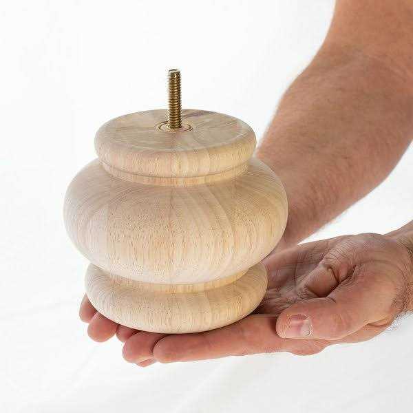 Outwater 4 in. x Unfinished Solid Hardwood Round Bun Foot 3P5.11 - Image 4