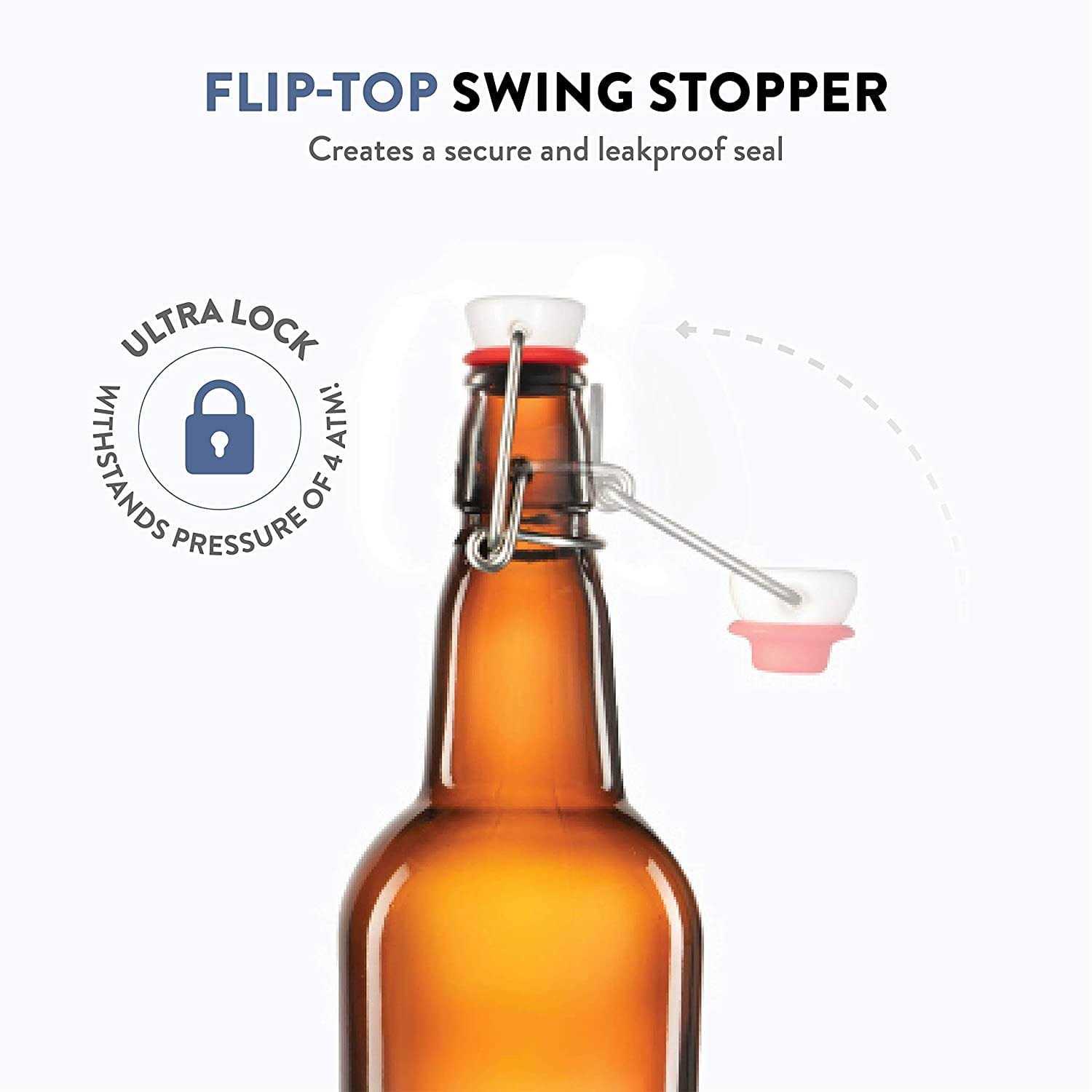 Glass Swing top Beer Bottles 16 Ounce Grolsch Bottles - Image 4