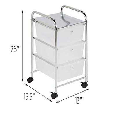 Honey Can Do 5-Drawer Rolling Storage Cart With Plastic Drawers - Image 5