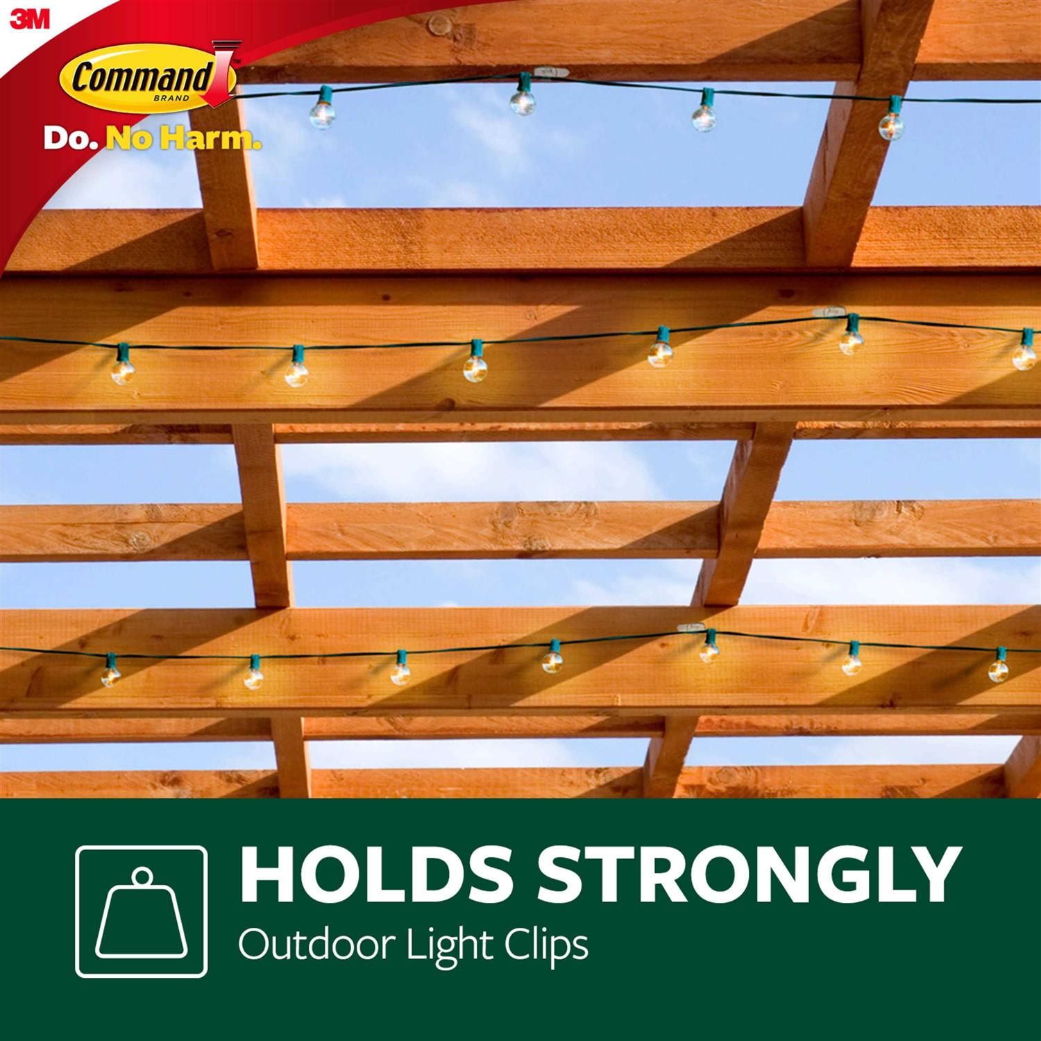 Command All Weather Hooks and Strips, Plastic, Small, 30 Clips and 32 Strips/Pack 17017CLRAW30NA - Image 3