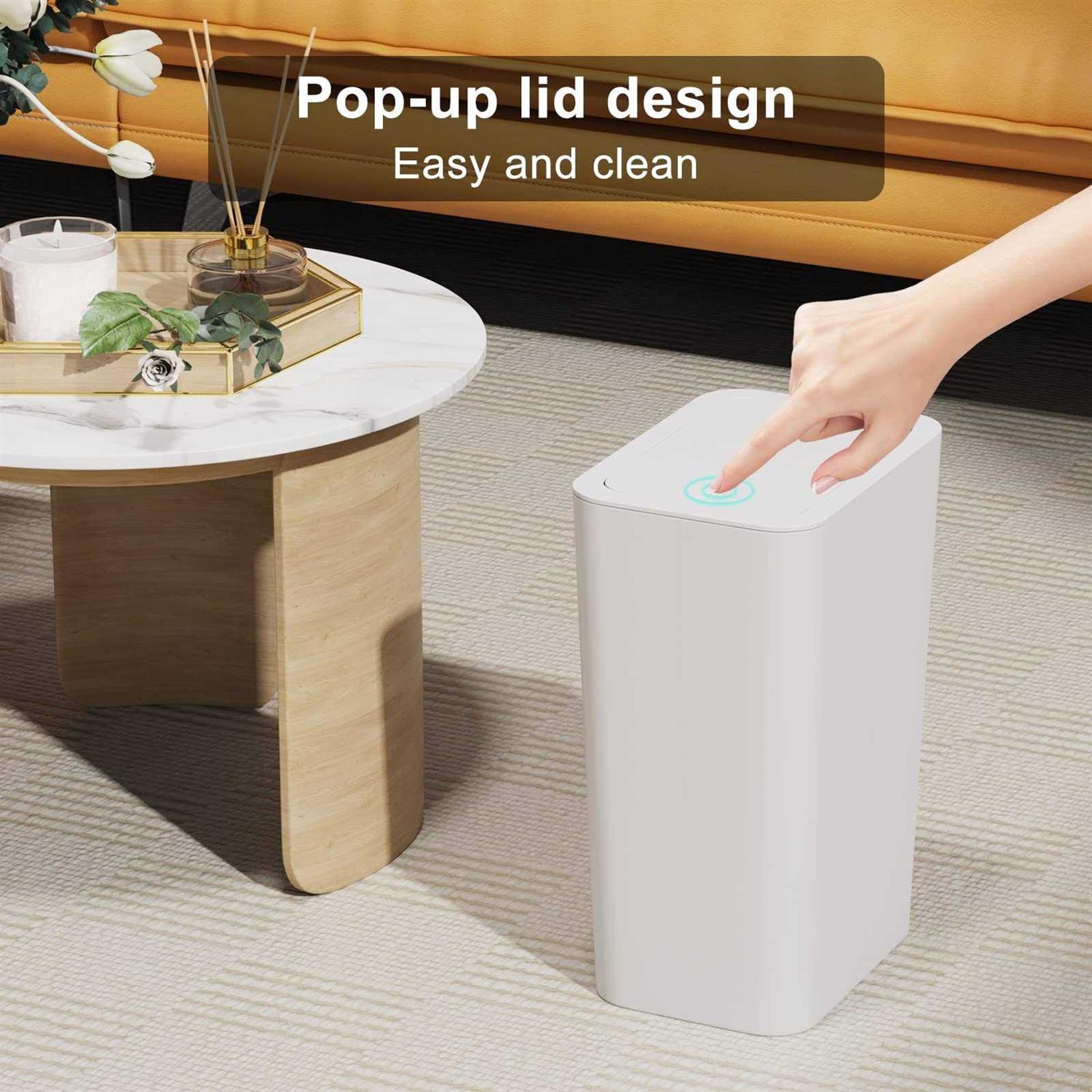 N. NETDOT 3 Pack 10L / 2.6 Gallon Small Trash Can with Lid,Bathroom Garbage Can Lid,Waste Basket for Bathroom,Kitchen,Bedroom - Image 3