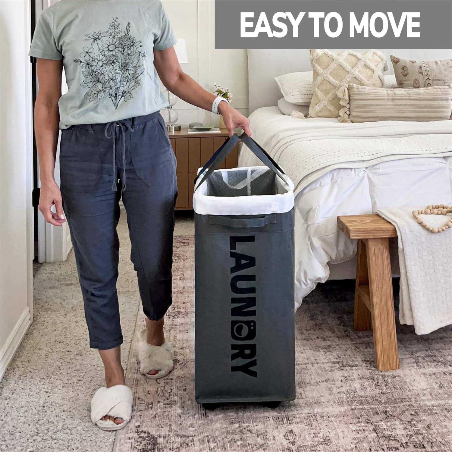 Goodpick Laundry Basket with Wheels 75L Laundry Hamper - Image 4