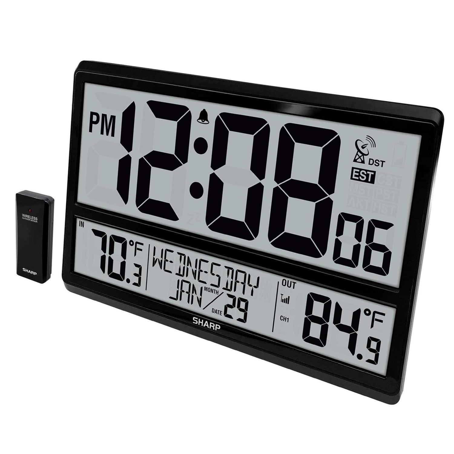 Sharp Atomic Clock Never Needs Setting! Easy to Read Numbers