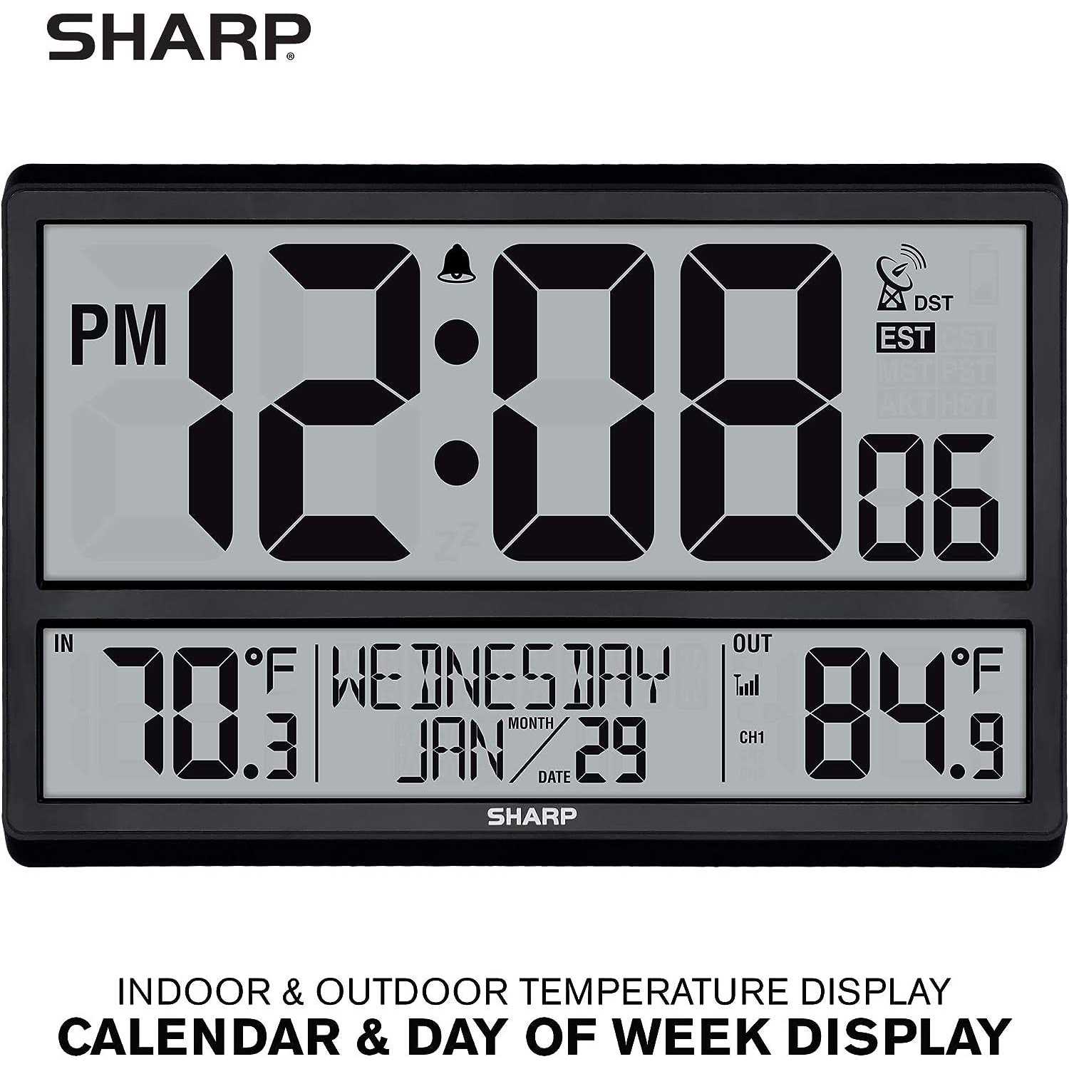 Sharp Atomic Clock Never Needs Setting! Easy to Read Numbers - Image 4