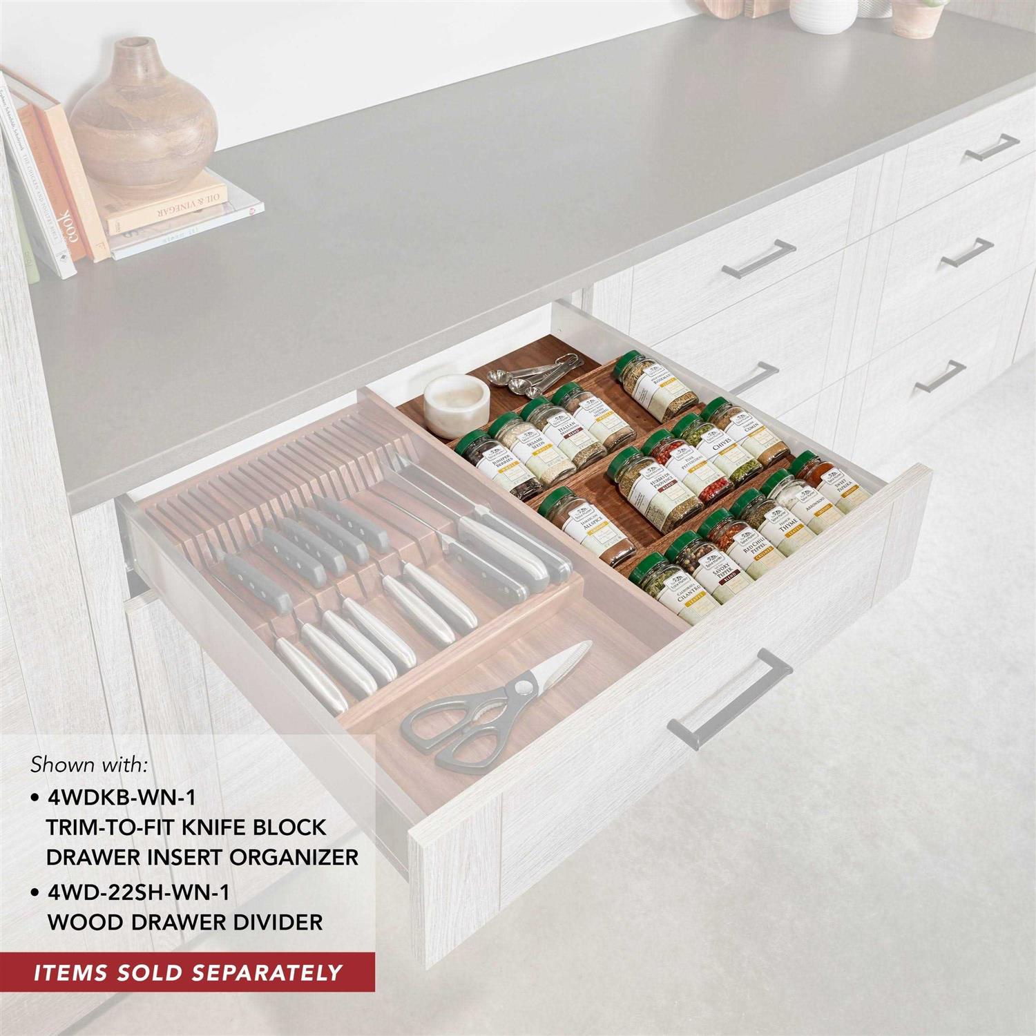 Rev-A-Shelf Short Walnut Divider for Drawer Organizers 4WD-22SH-WN-1 - Image 4