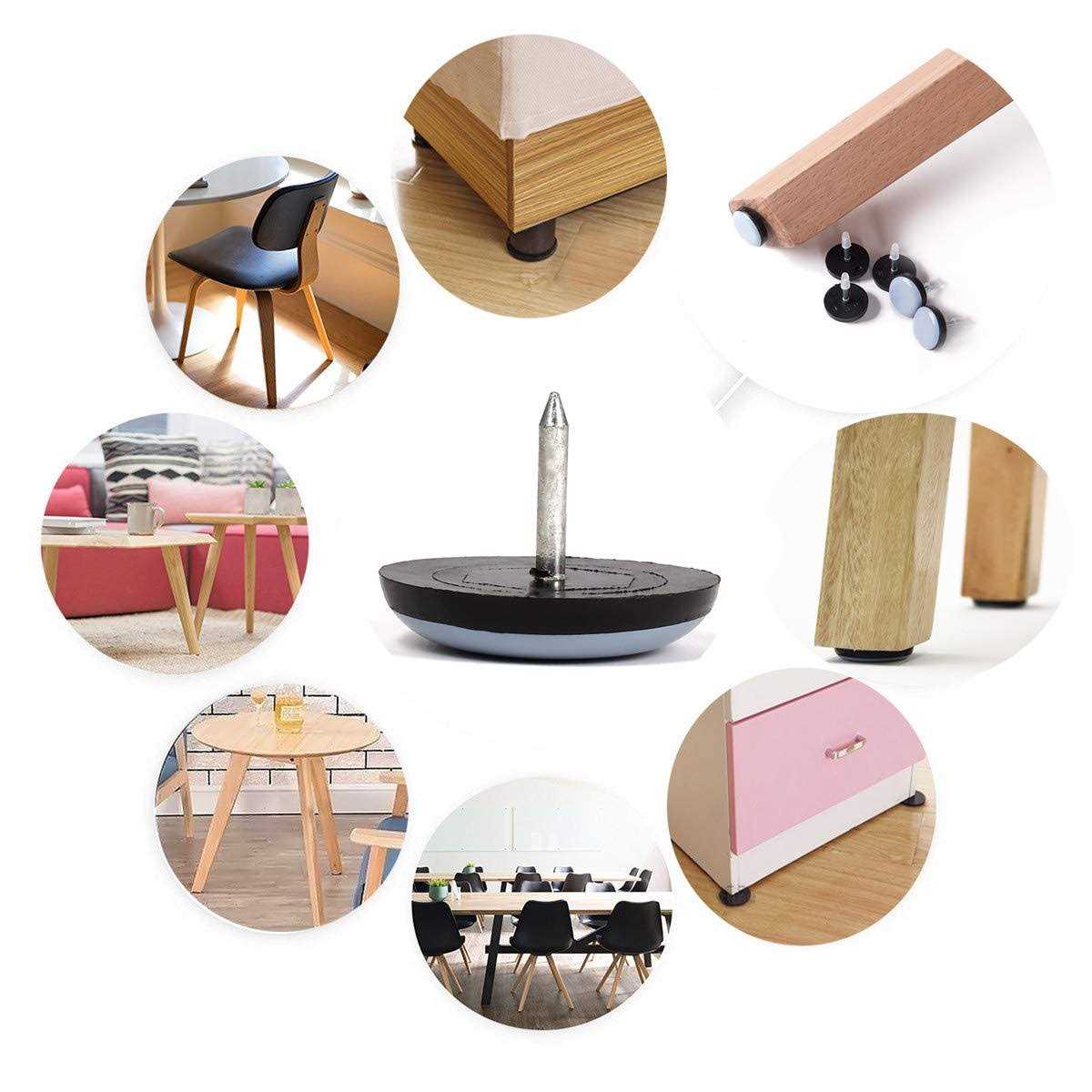 Furniture Glides Sliders-Furnigear Ptfe Chair Leg Movers Sliders for Carpet and Hardwood Surface - Image 2