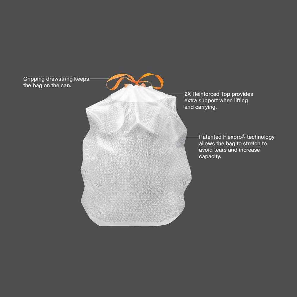 HDX Flexpro 13 Gal. Reinforced Top Drawstring Kitchen Trash Bags - Image 3