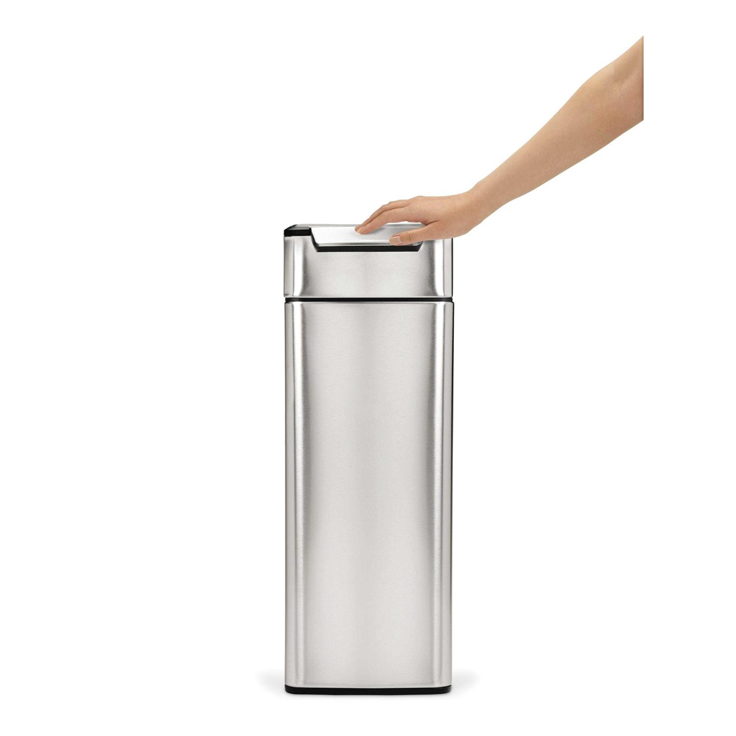 Alternative view of simplehuman Slim Touch-Bar Kitched Trash Can 40 Liter