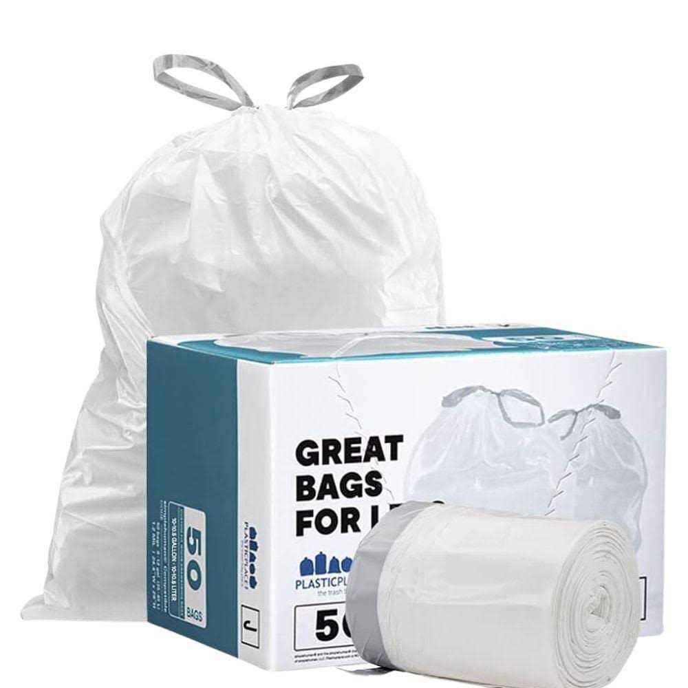 Plasticplace Trash Bags Simplehuman Code Compatible Drawstring Garbage Liners - Image 2