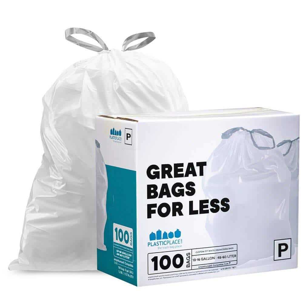 Plasticplace Trash Bags Simplehuman Code Compatible Drawstring Garbage Liners