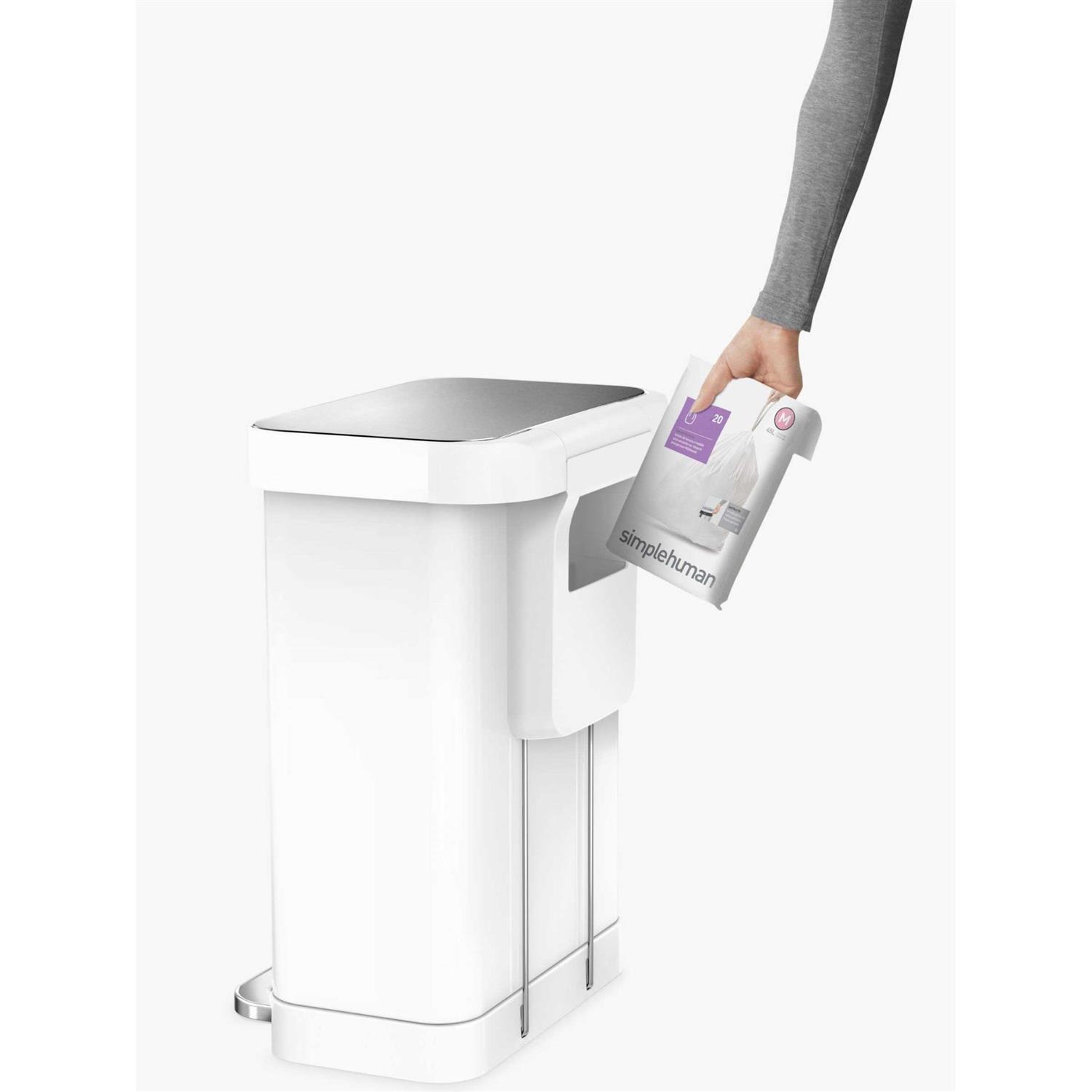 simplehuman 45L Rectangular Step Trash Can with Liner Pocket - Image 2