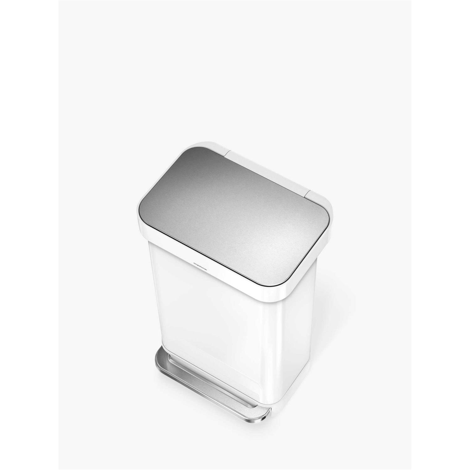 simplehuman 45L Rectangular Step Trash Can with Liner Pocket - Image 4