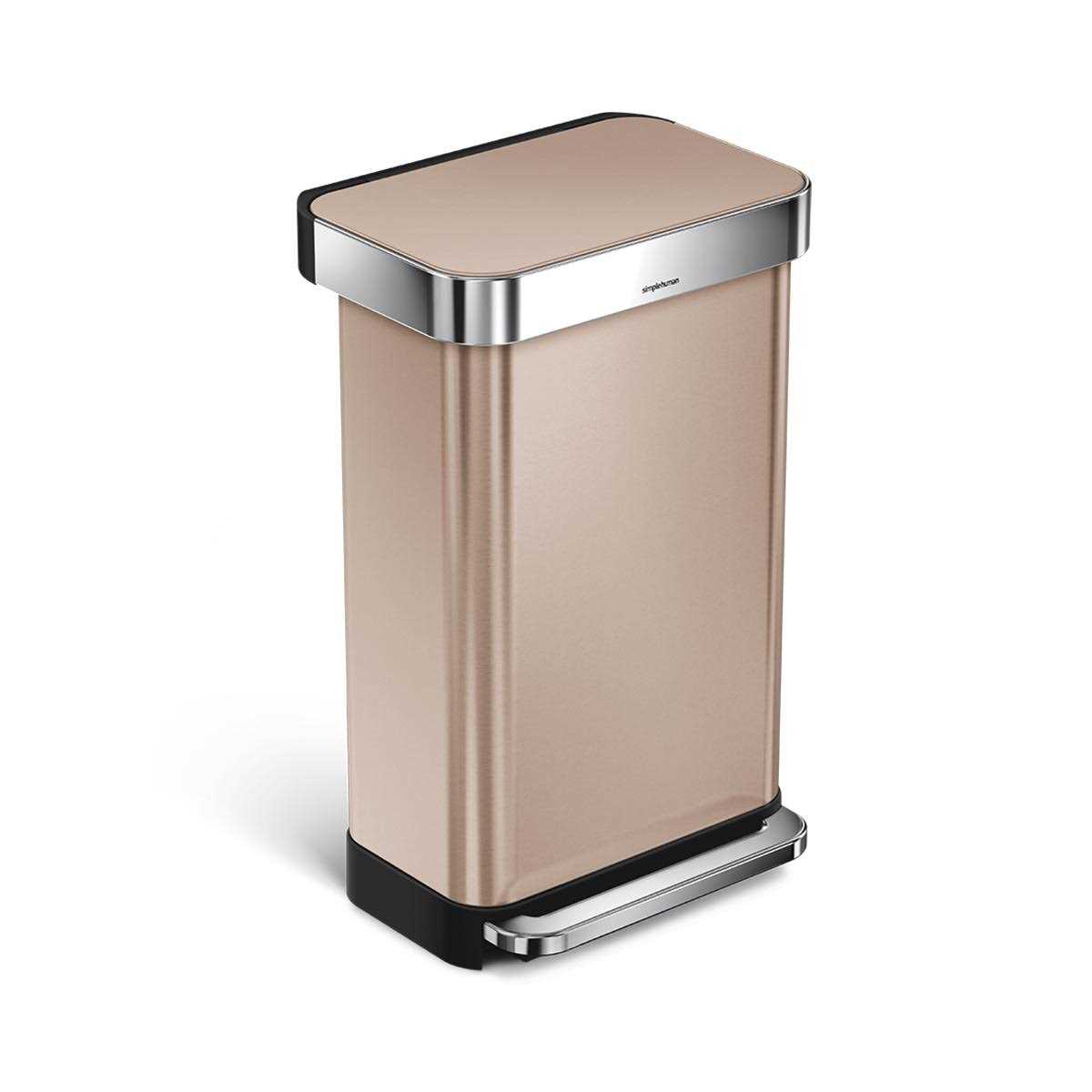 simplehuman 45L Rectangular Step Trash Can with Liner Pocket - Image 5