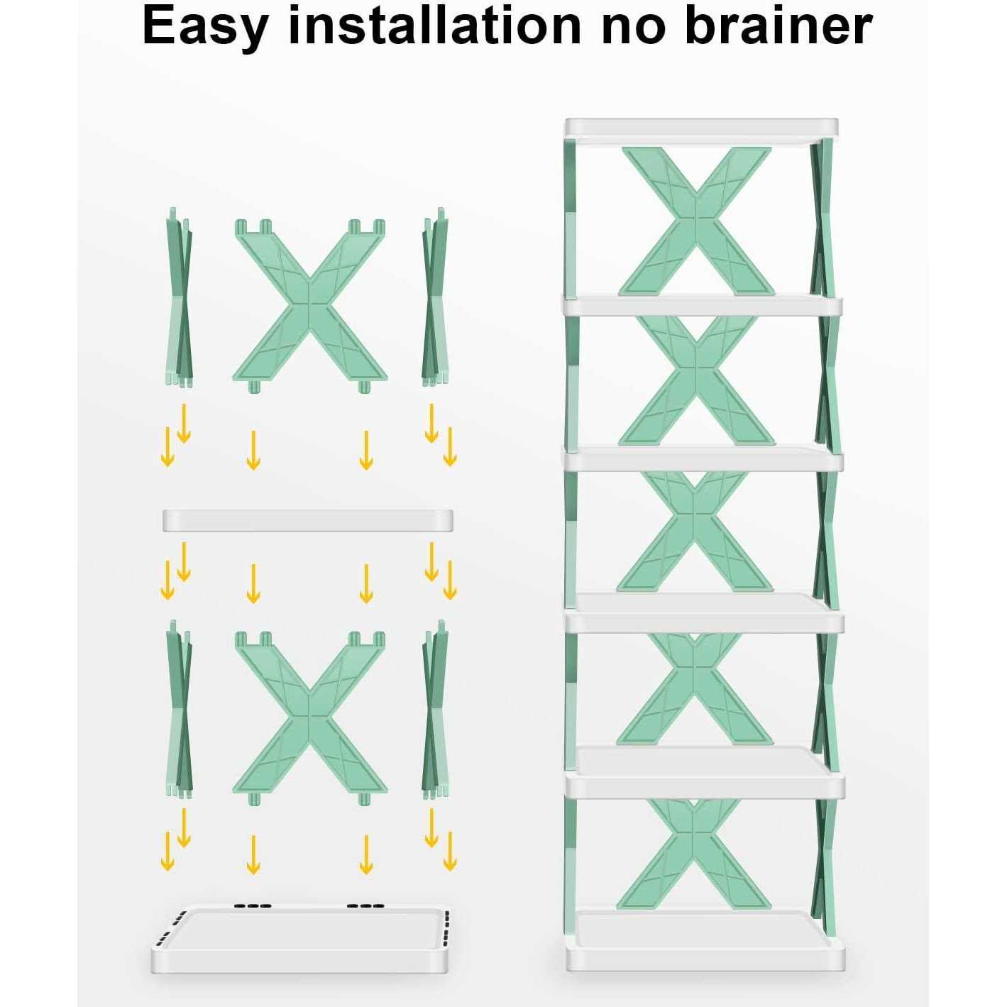 SHIISEWE 6 Tier Narrow Shoe Rack Small Vertical Shoe Stand Space Saving Diy Free Standing Shoes Storage Organizer For Entryway - Image 2