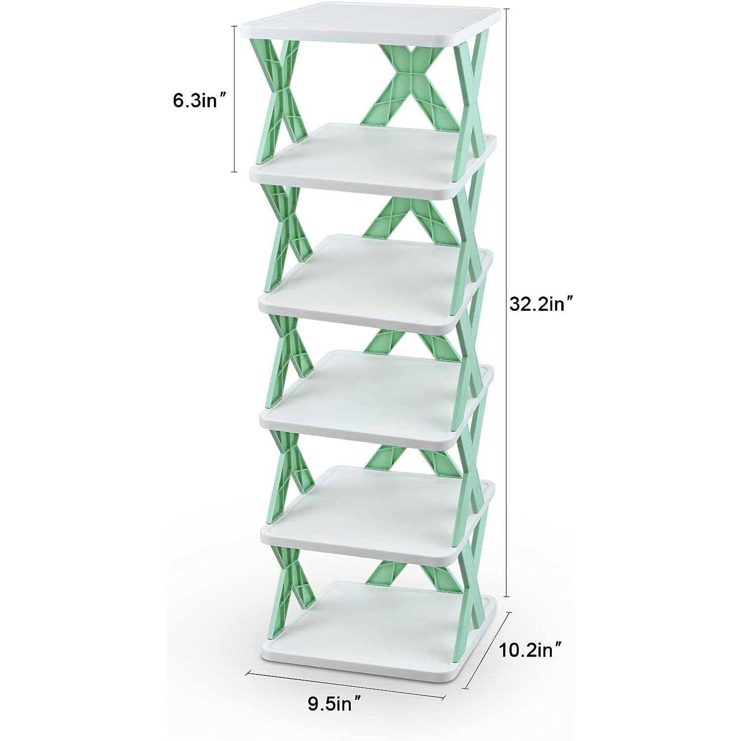 SHIISEWE 6 Tier Narrow Shoe Rack Small Vertical Shoe Stand Space Saving Diy Free Standing Shoes Storage Organizer For Entryway - Image 5
