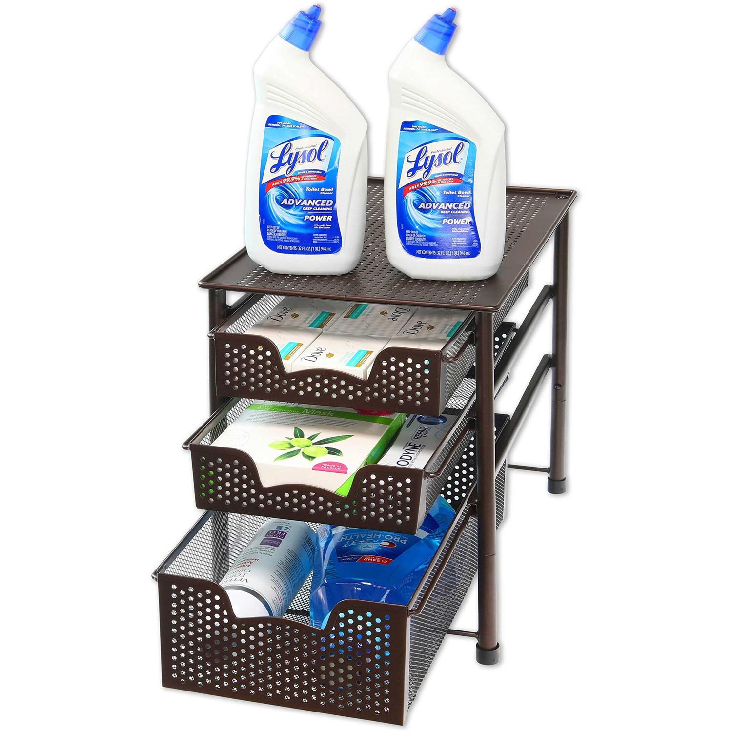 Simple Houseware 3-Tier Stackable Sliding Basket Organizer Drawer - Image 2