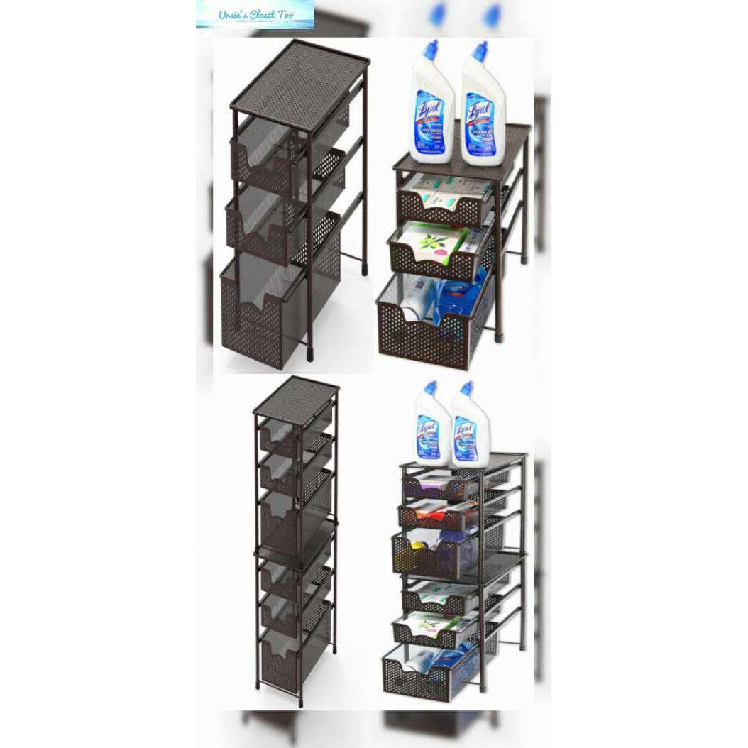 Simple Houseware 3-Tier Stackable Sliding Basket Organizer Drawer - Image 4