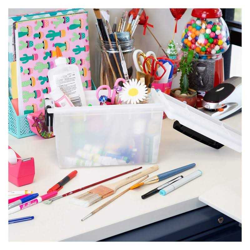 Logix 12535 Stackable Craft Storage Box with Handle Locking Art Supply - Image 4