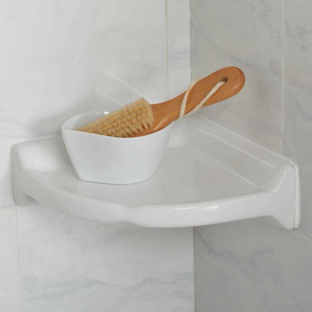 Daltile Restore 8.5 in. W Ceramic Wall Mounted Corner Shower Shelf Tile in White - Image 4