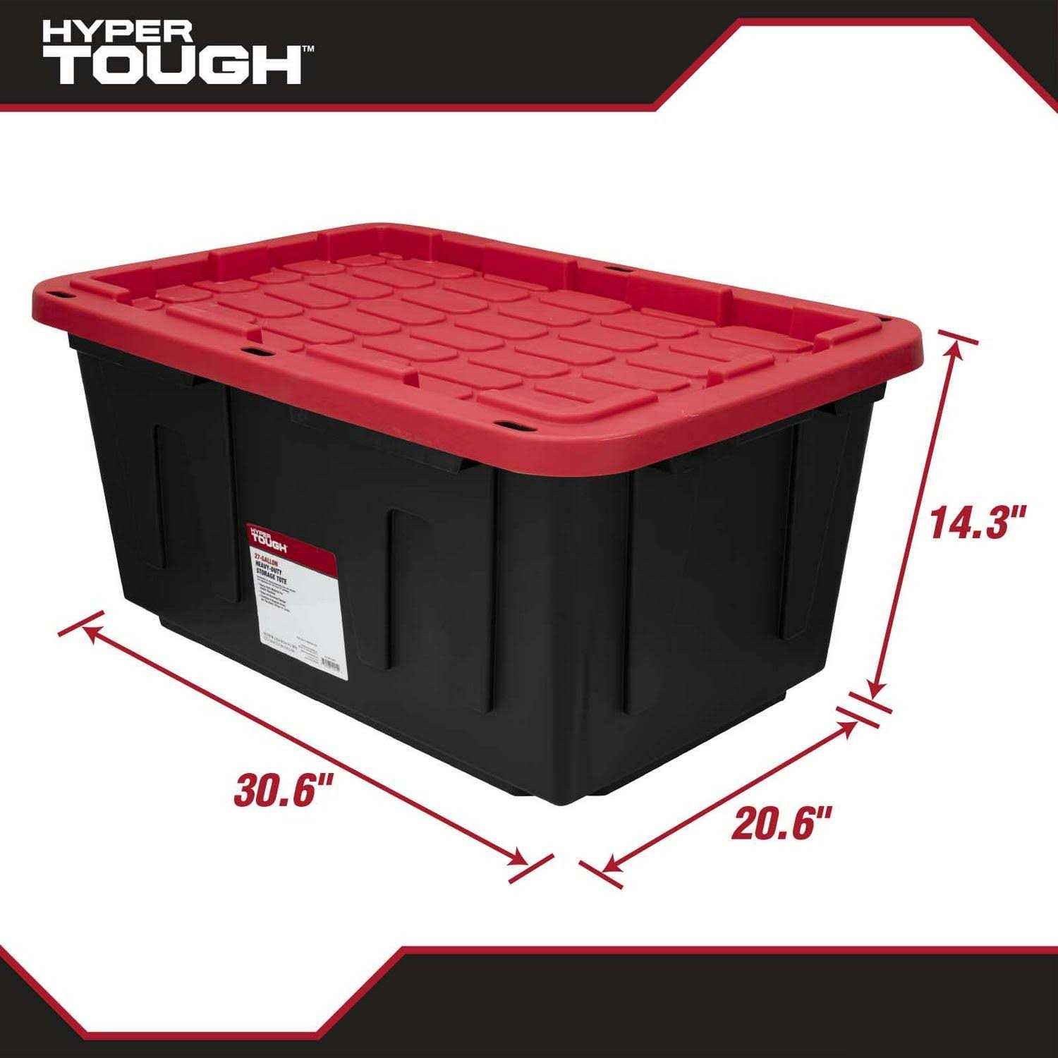 Hyper Tough 27 Gallon Stackable Snap Lid Plastic Storage Bin Container - Image 5