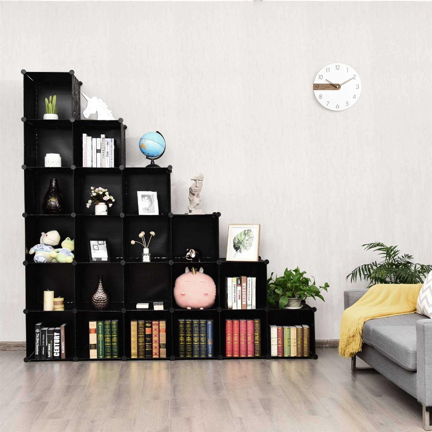 Costway DIY Cube Portable Closet Storage Organizer Clothes Wardrobe Cabinet W/Doors - Image 5