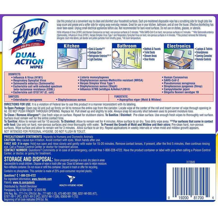 Lysol Disinfecting Wipes Dual Action - Image 4