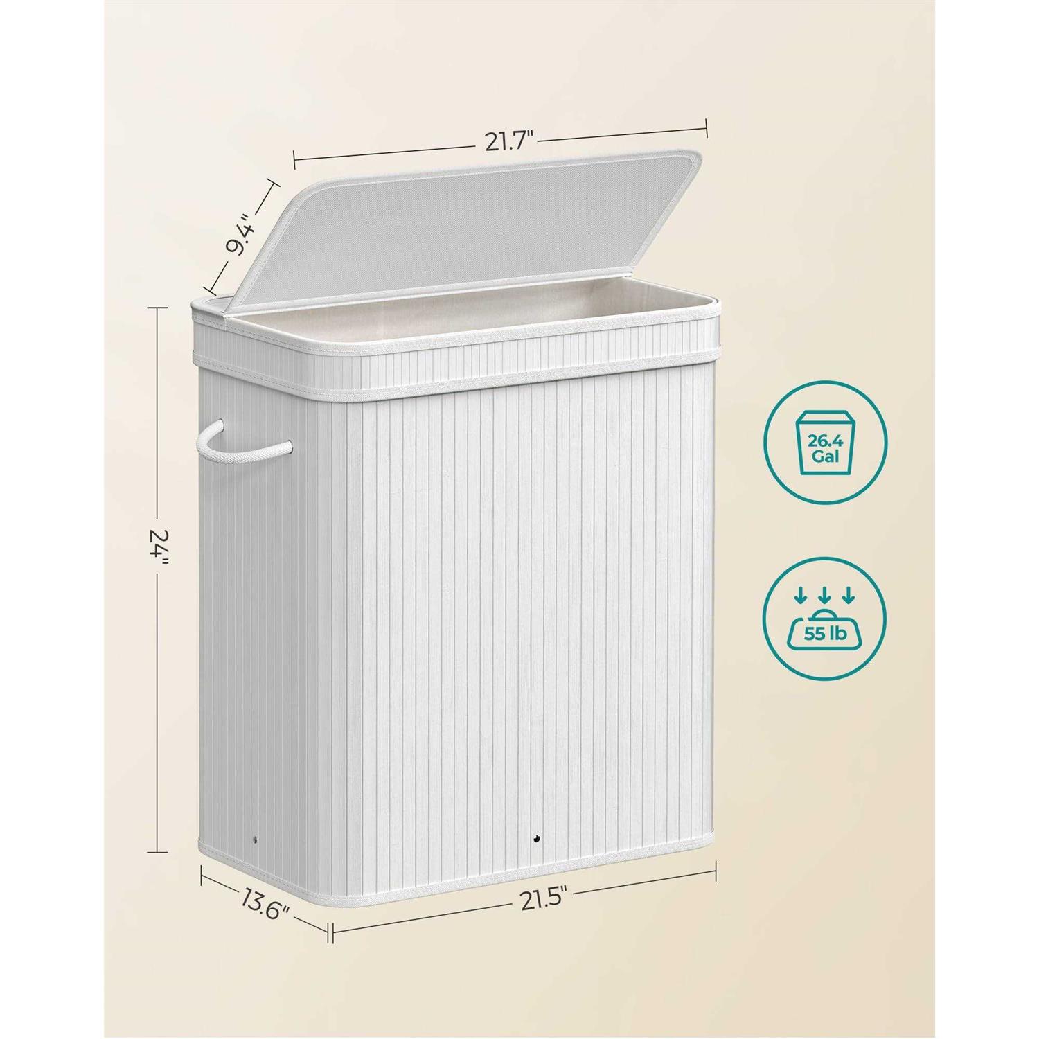 SONGMICS 26 Gallons Laundry Hamper with Lid - Image 2