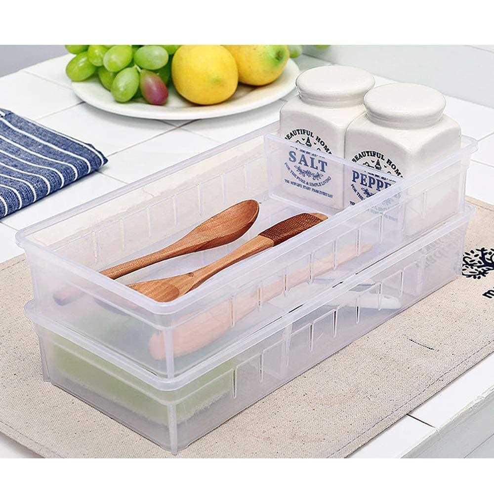 Minesign 4 Pcs Desk Drawer Organizer Plastic Makeup Drawer Dividers Cosmetic Flatware Organizer for Office Room Kitchen - Image 5