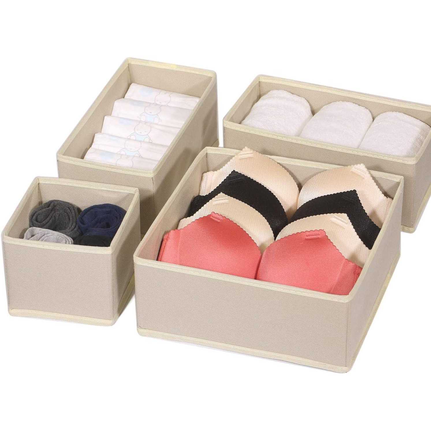 Diommell Foldable Cloth Storage Box Closet Dresser Drawer Organizer Divider Fabric Baskets Bins Containers for Clothes Underwear Bras Socks - Image 3