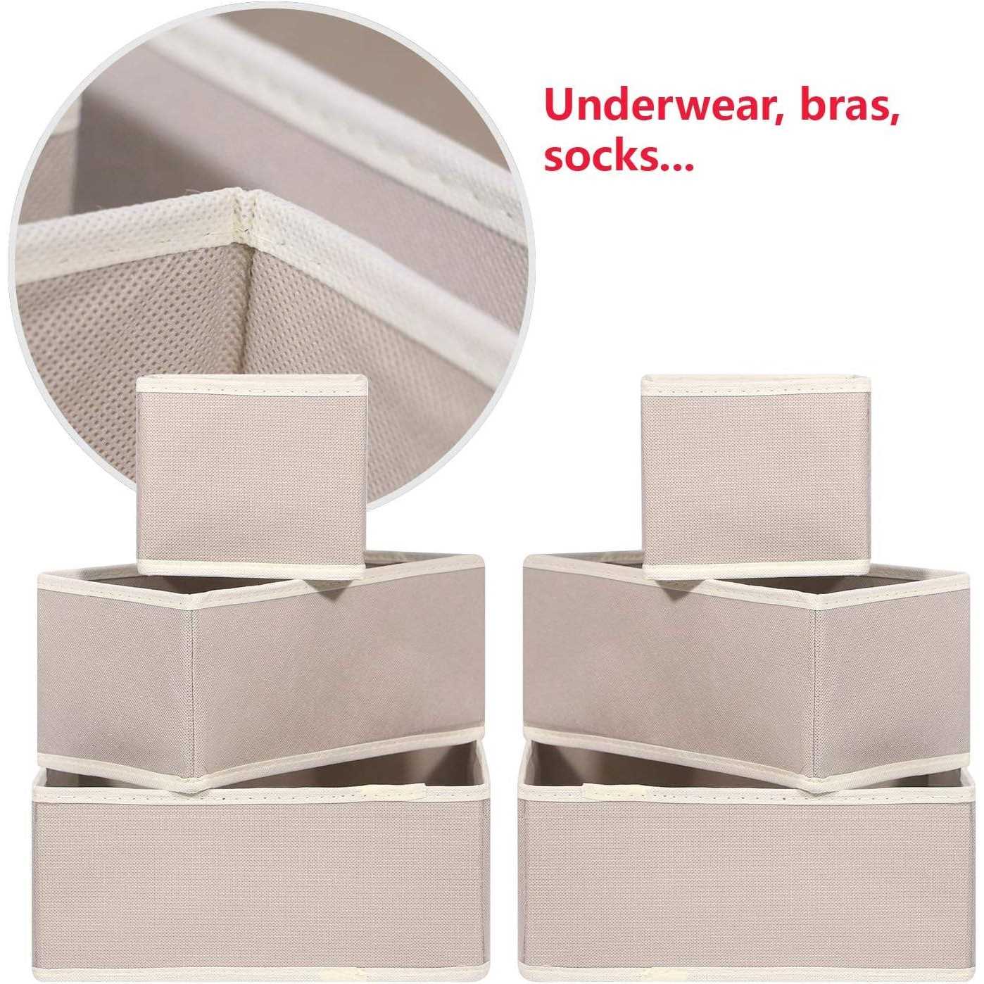 Diommell Foldable Cloth Storage Box Closet Dresser Drawer Organizer Divider Fabric Baskets Bins Containers for Clothes Underwear Bras Socks - Image 5
