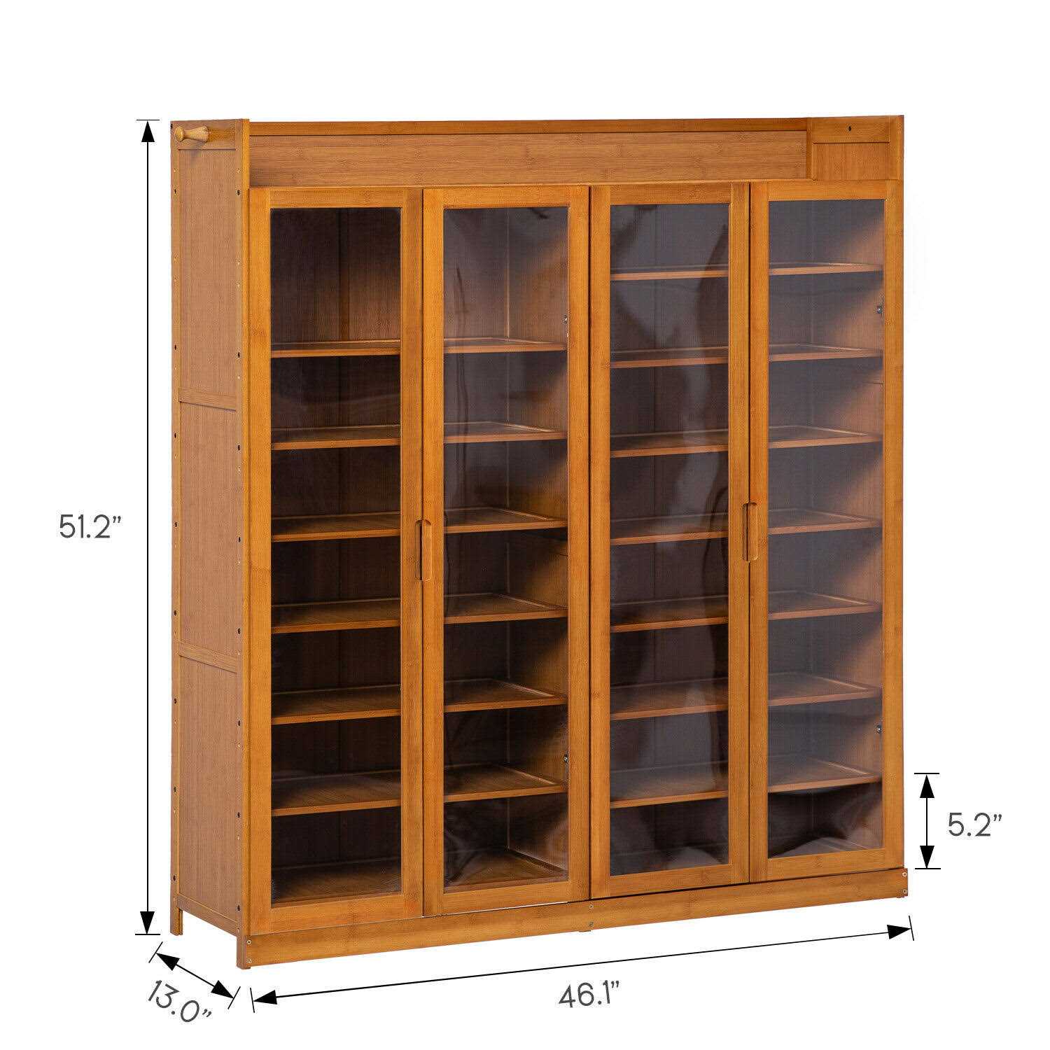 Monibloom Bamboo 9 Tiers 45 Pairs Storage Shoes Sneakers Cabinet - Image 5