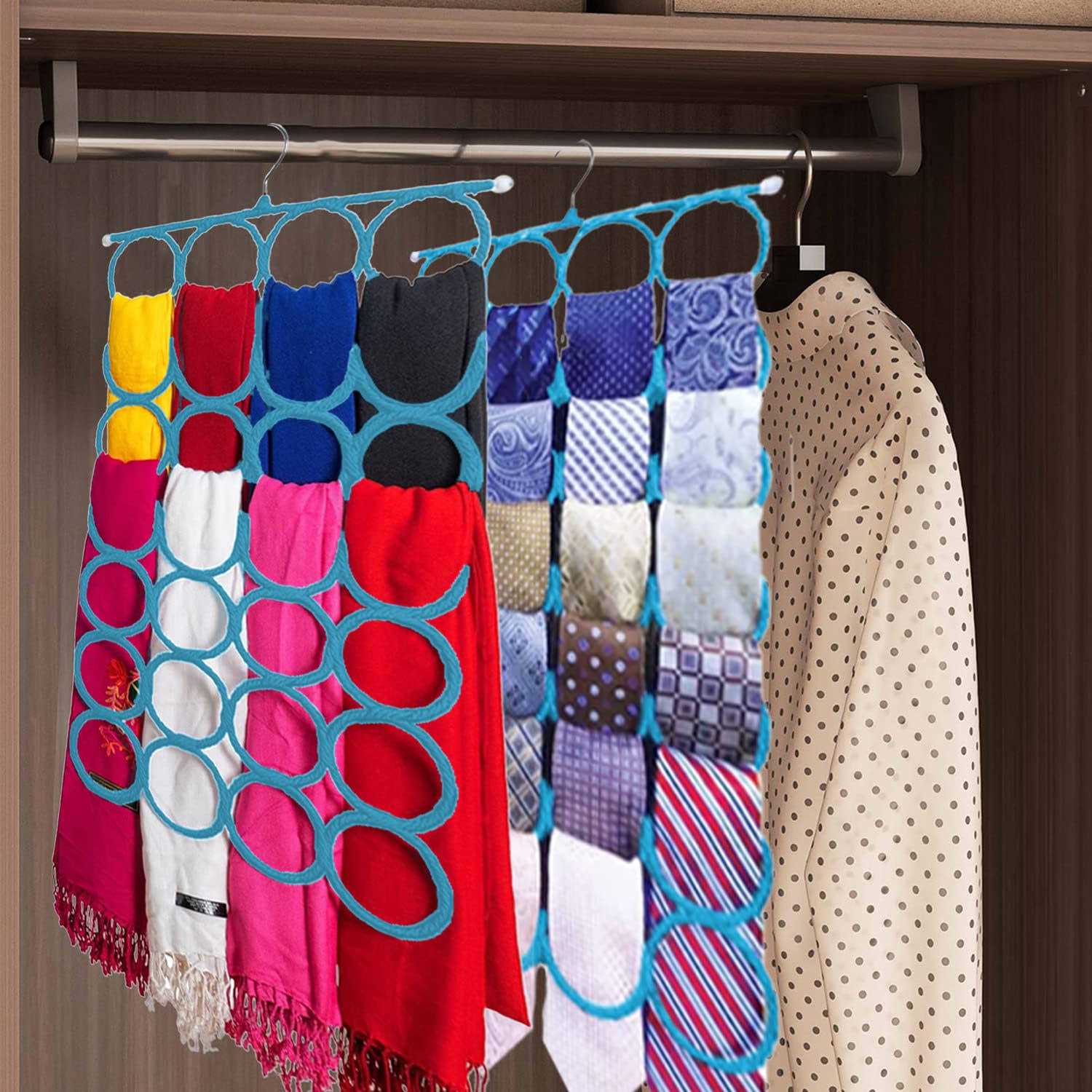 Hivory Scarf Hanger ~ Multiple Purpose Holder For Closet ~ Clutter Removing And Space-saving Hanger For Scarves - Image 2