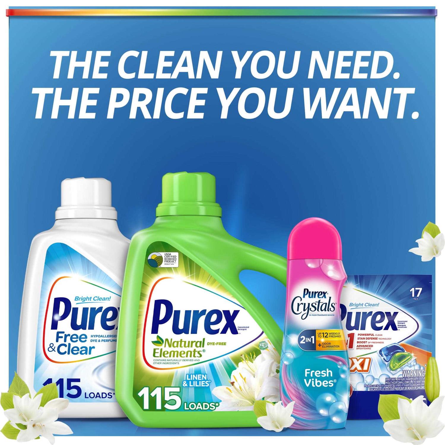 Purex Linen & Lilies Natural HE Elements Liquid Detergent - Image 5