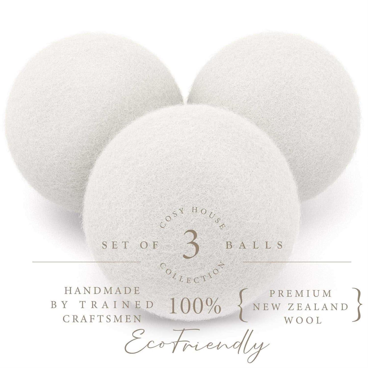 Cosy House Collection Wool Dryer Balls Natural Fabric Softener Reusable & Eco-conscious - Image 2