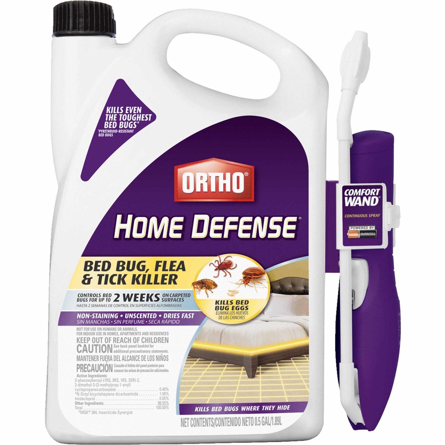 Ortho Home Defense Bed Bug, Flea and Tick Killer with Comfort Wand