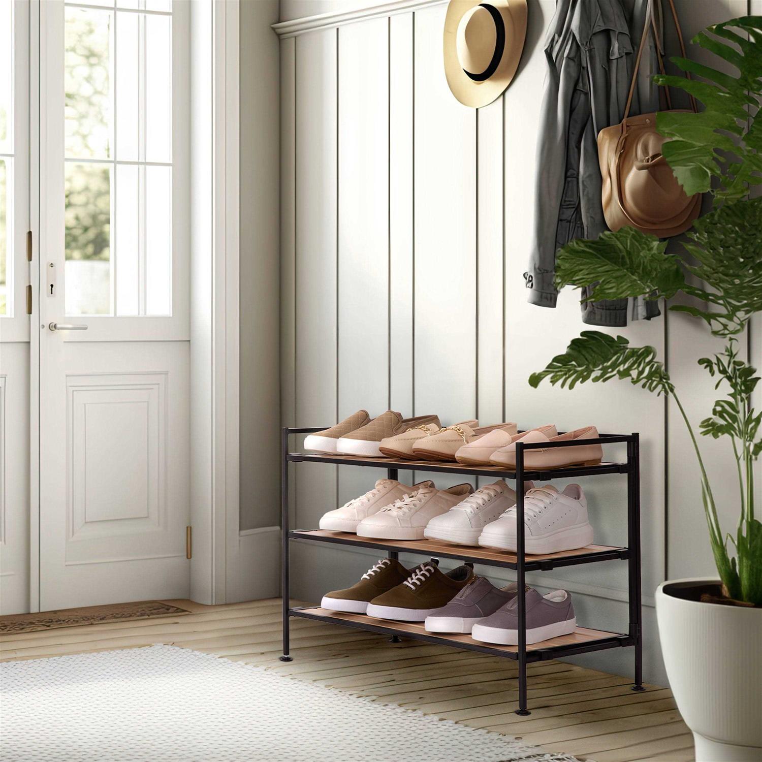 Seville Classics 3-Tier Resin Slat Shoe Rack - Image 2