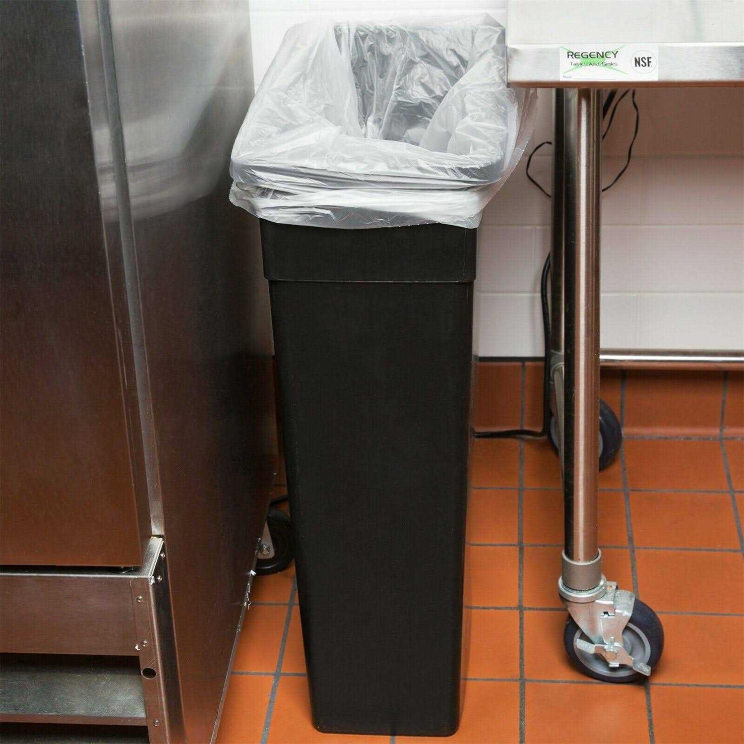 Continental 8322BK 23 Gallon Black Wall Hugger Receptacle - Image 3