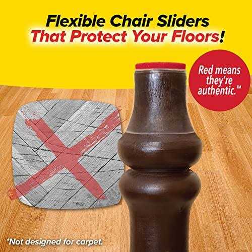 Ruby Sliders As Seen On TV Red Means They're Authentic Premium Chair Covers Protect Hardwood & Tile Floors from Scratching - Image 3