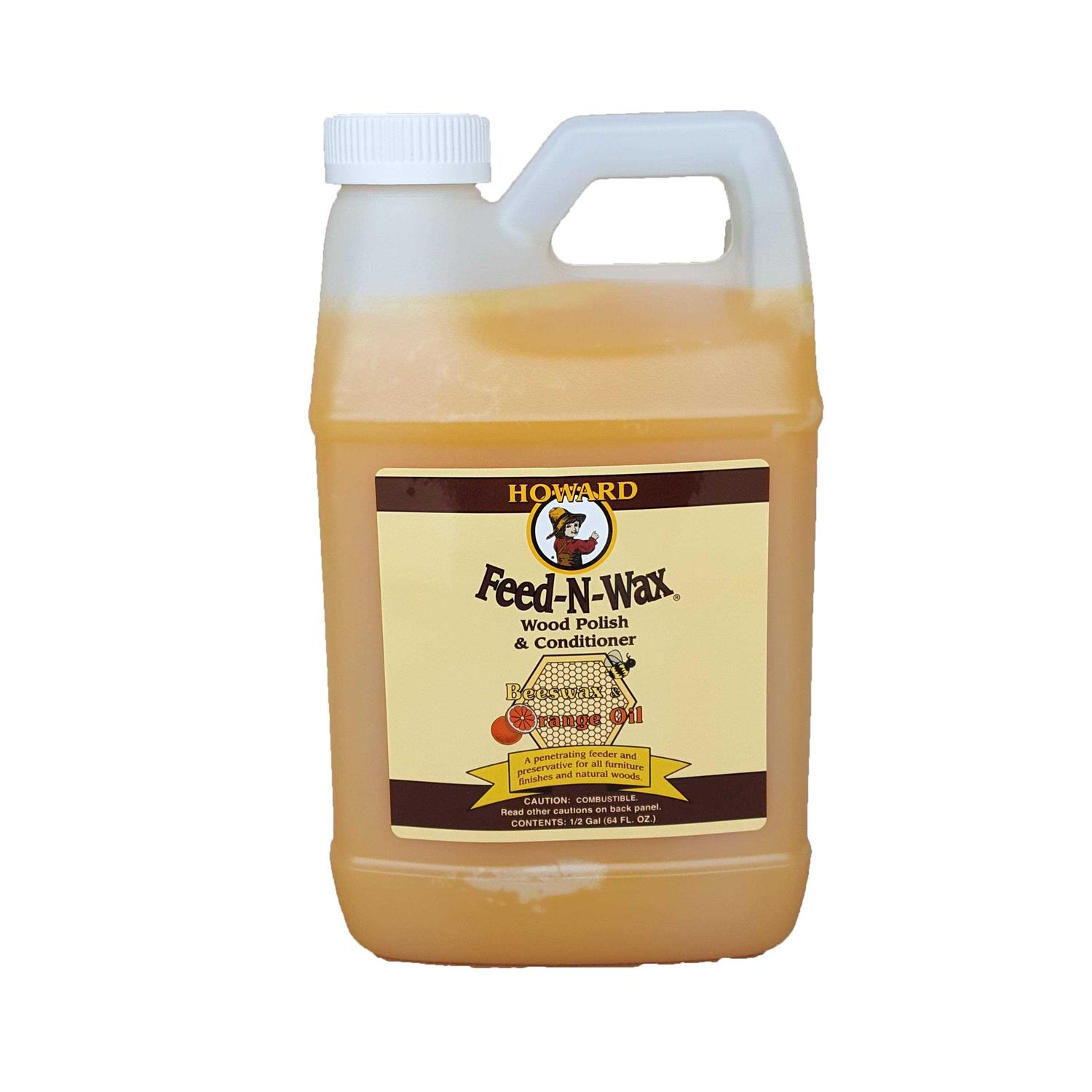 Howard Feed-N-Wax Restorative Wood Furniture Polish and Conditioner 64 Ounce 1/2 Gallon